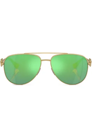 VERSACE Pilot-frame mirrored lenses sunglasses