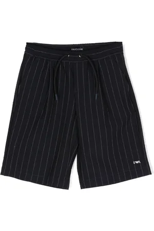 Emporio Armani Embroidered-logo striped shorts