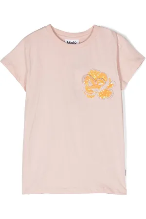 Molo Sequin-flower organic cotton T-shirt