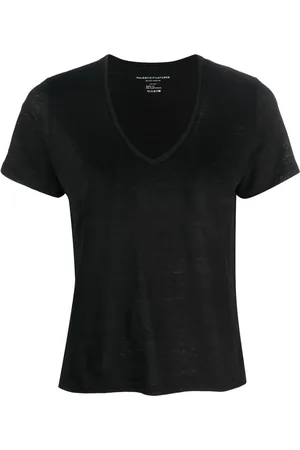 Majestic V-neck linen T-shirt