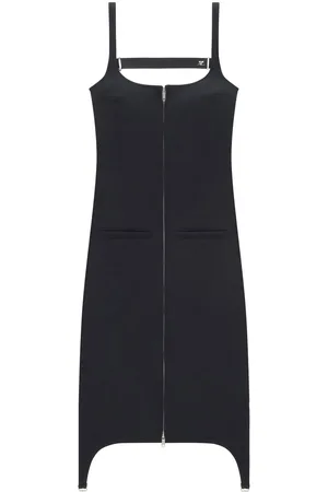 Courrèges Strap bretelles twill long-dress