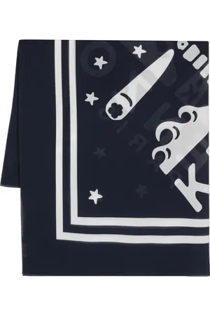 Kenzo Logo-stamp printed bandana scarf