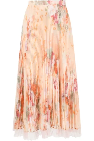 Twin-Set Floral-print pleated midi skirt