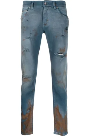 Dolce & Gabbana Distressed straight-leg jeans