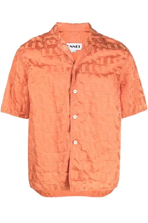 SUNNEI Monogram-jacquard Cuban-collar shirt