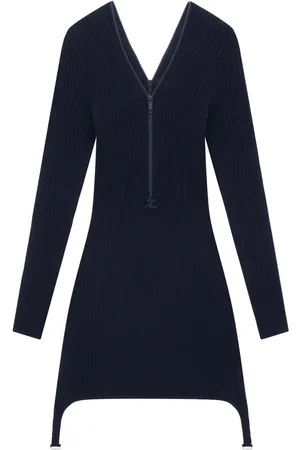 Courrèges Ribbed-knit zip-up dress