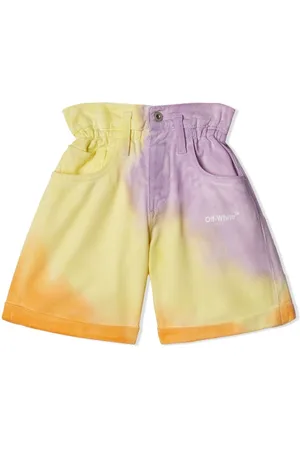 OFF-WHITE High-rise Helvetica tie-dye shorts