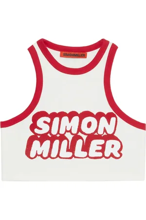 SIMON MILLER Logo-print cropped tank top