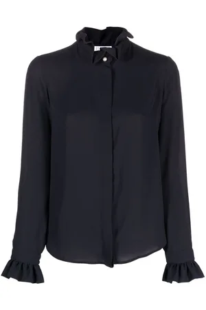 Claudie Pierlot Ruffled-collar long-sleeve blouse