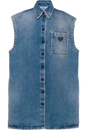 Prada Sleeveless denim shirt