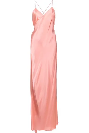 Michelle Mason Cross-strap silk wrap gown