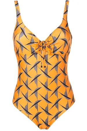 Lygia & Nanny Rosa printed lace-up swimsuit