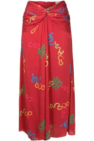 Isolda Kika motif-print twisted skirt