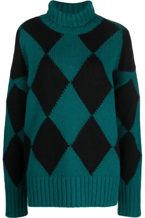 La DoubleJ Argyle roll-neck jumper