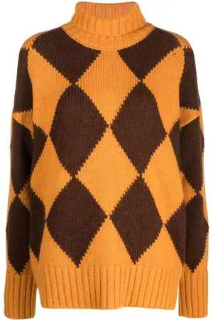 La DoubleJ Argyle roll-neck jumper