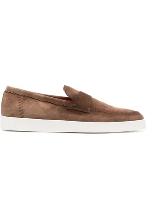 santoni Penny suede loafers