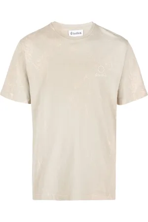 Etudes Logo-embroidery bleached T-shirt