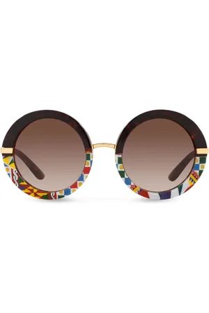 Dolce & Gabbana Tortoiseshell-effect round-frame sunglasses