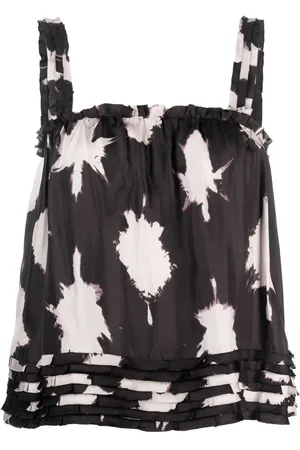 ULLA JOHNSON Sera prismatic shape-print silk top