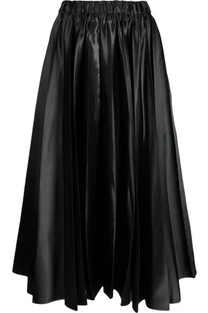 Comme des Garçons Kobieta Skorzane - Faux-leather pleated-detail skirt
