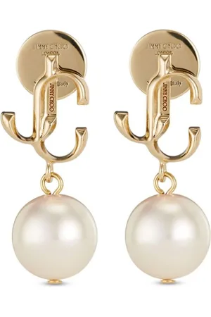 Jimmy Choo Logo-lettering pearl earrings
