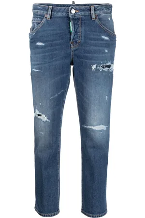Dsquared2 Distressed slim-fit cropped jeans