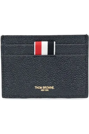 Thom Browne 4-Bar stripe leather cardholder