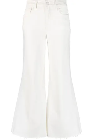 Frame Flared cropped cotton jeans