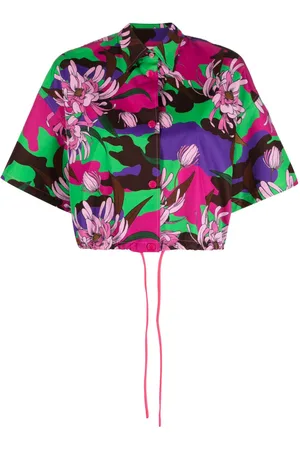 Moncler Floral-print cropped shirt