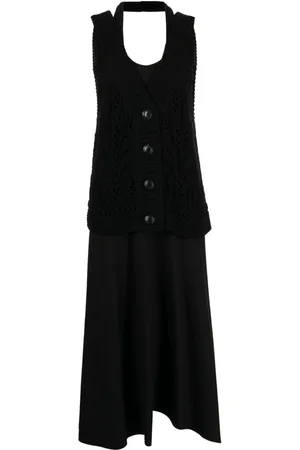 GOEN.J Crochet-panel layered dress