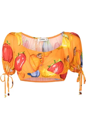 AMIR SLAMA Graphic-print cropped blouse
