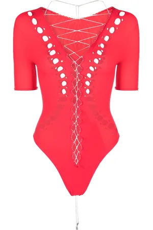 Poster Girl Cut-out lace-up bodysuit