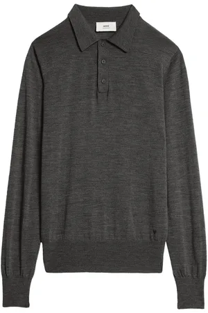 Ami Long-sleeve merino polo shirt