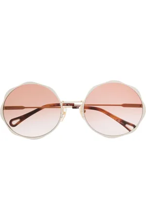 Chloé Logo-engraved round-frame sunglasses