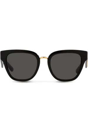 Dolce & Gabbana Round-frame logo-plaque sunglasses