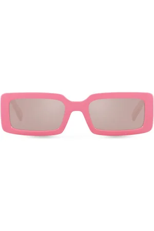 Dolce & Gabbana Rectangular-frame logo-print sunglasses