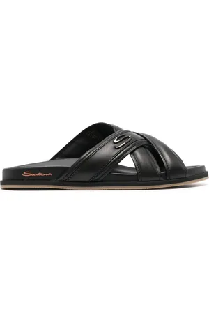 santoni Crossover-straps leather sandals