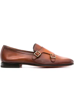 santoni Dolorous almond-toe monk shoes