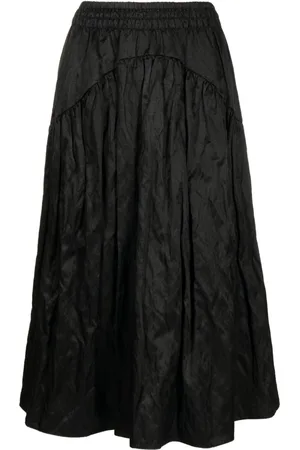 Vince Elasticated-waist gathered midi skirt