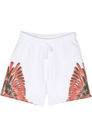 MARCELO BURLON Wings-print cotton track shorts
