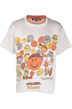 robyn lynch Smiley-print cotton T-shirt