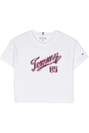 Tommy Hilfiger Sequin-logo cotton T-shirt