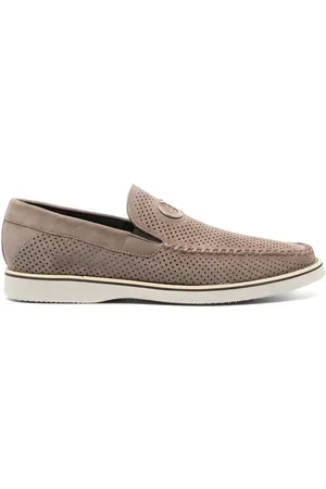 Casadei Perforated suede loafers