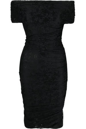 Serafini Floral-lace off-shoulder midi dress