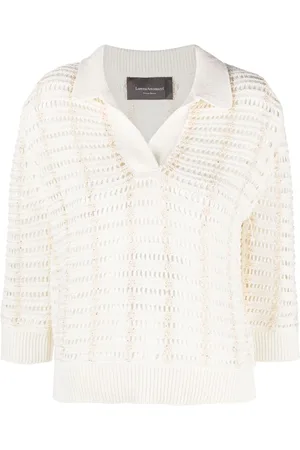 LORENA ANTONIAZZI Three-quarter knitted polo shirt
