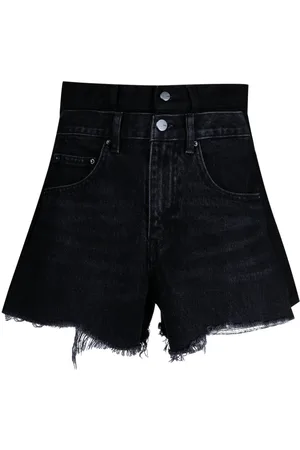 JNBY Raw-cut asymmetric denim shorts