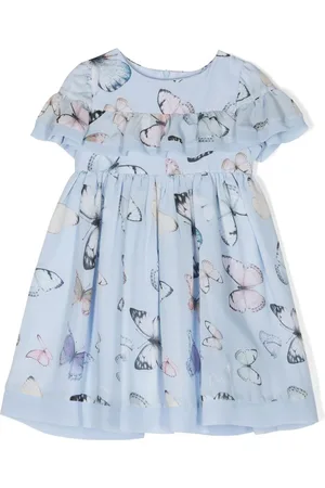 PATACHOU Ruffled butterfly-print dress