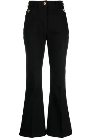 Patou Logo-embroidered flared jeans