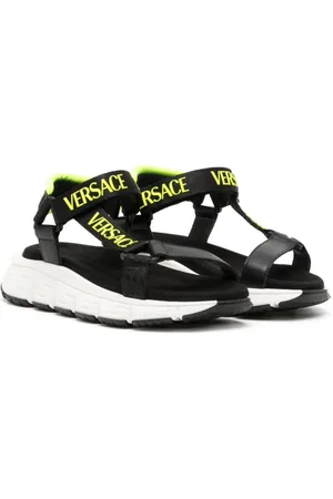 VERSACE Logo-print touch-strap sandals