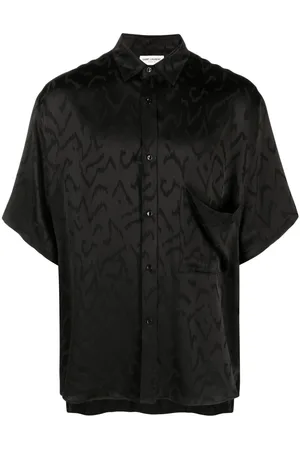 Saint Laurent Patterned-jacquard short-sleeve shirt
